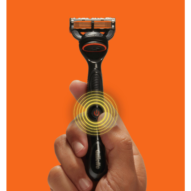 Produktbild för Gillette Fusion5 Power rakhyvel för män Säker rakapparat Svart, Orange