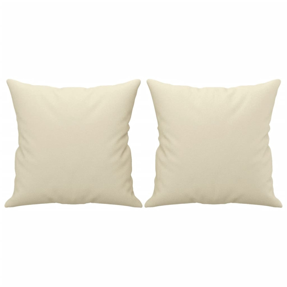 Produktbild för 2-sits soffa med prydnadskuddar gräddvit 120 cm konstläder