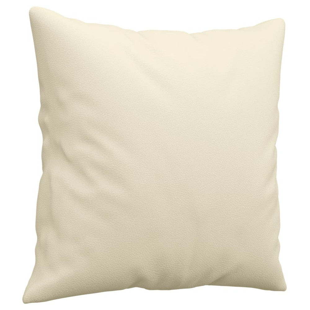Produktbild för 2-sits soffa med prydnadskuddar gräddvit 120 cm konstläder