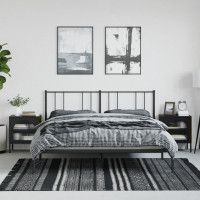 Miniatyr av produktbild för Sängbord 2 st svart 50x35x60 cm glas och stål