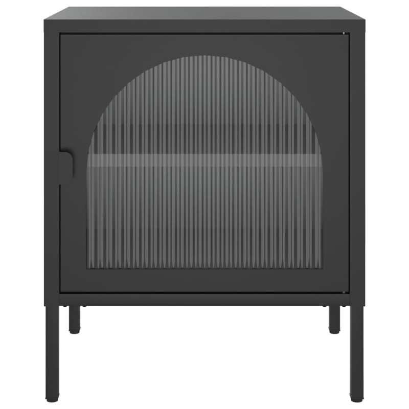 Produktbild för Sängbord 2 st svart 50x35x60 cm glas och stål