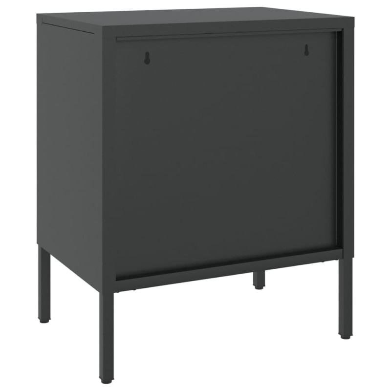 Produktbild för Sängbord 2 st svart 50x35x60 cm glas och stål
