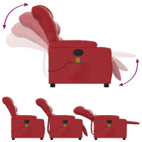 Miniatyr av produktbild för Massagefåtölj röd konstläder