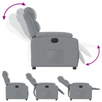 Miniatyr av produktbild för Elektrisk reclinerfåtölj ljusgrå tyg