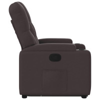 Produktbild för Reclinerfåtölj med uppresningshjälp mörkbrun tyg