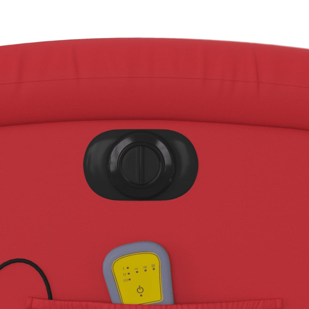 Produktbild för Massagefåtölj med uppresningshjälp röd konstläder