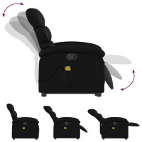Miniatyr av produktbild för Massagefåtölj med uppresningshjälp svart konstläder