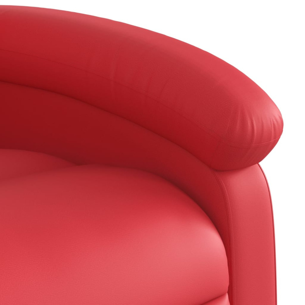 Produktbild för Massagefåtölj med uppresningshjälp röd konstläder
