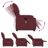 Produktbild för Massagefåtölj med uppresningshjälp vinröd tyg