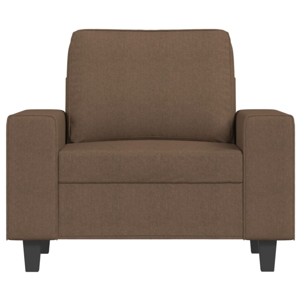 Produktbild för Fåtölj med fotpall Brun 60 cm tyg