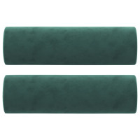 Miniatyr av produktbild för 3-sitssoffa med prydnadskuddar mörkgrön 180 cm sammet