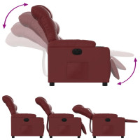 Miniatyr av produktbild för Elektrisk reclinerfåtölj vinröd konstläder