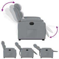 Miniatyr av produktbild för Elektrisk reclinerfåtölj med uppresningshjälp ljusgrå tyg