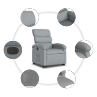 Produktbild för Elektrisk reclinerfåtölj med uppresningshjälp ljusgrå tyg