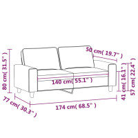 Produktbild för 2-sitssoffa ljusgrå 140 cm tyg