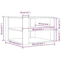 Produktbild för Soffbord grå sonoma 59,5x59,5x40 cm konstruerat trä