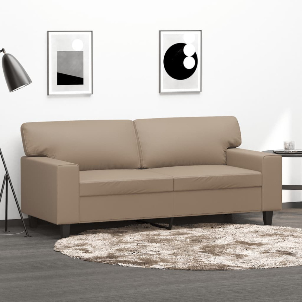 Produktbild för 2-sitssoffa cappuccino 140 cm konstläder