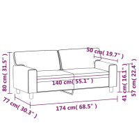 Produktbild för 2-sitssoffa cappuccino 140 cm konstläder