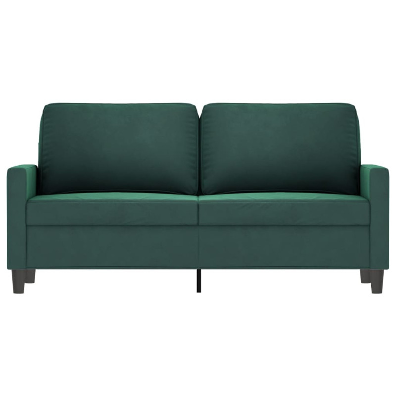 Produktbild för Soffa 2-sits mörkgrön 140 cm sammet