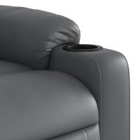Miniatyr av produktbild för Elektrisk reclinerfåtölj grå konstläder