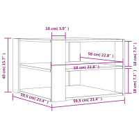 Produktbild för Soffbord rökfärgad ek 59,5x59,5x40 cm konstruerat trä