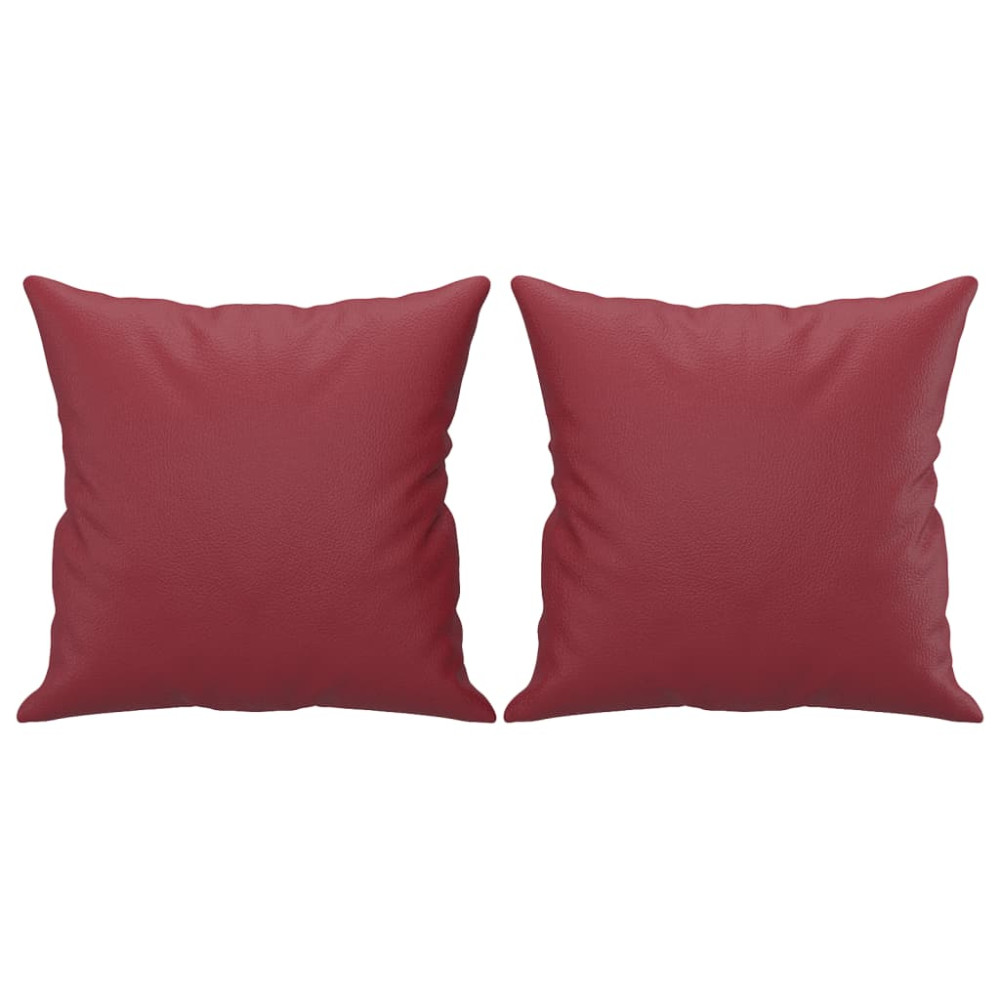 Produktbild för 2-sits soffa med prydnadskuddar vinröd 120 cm konstläder