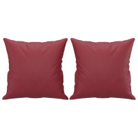 Produktbild för 2-sits soffa med prydnadskuddar vinröd 120 cm konstläder