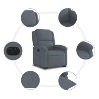 Produktbild för Elektrisk reclinerfåtölj med uppresningshjälp mörkgrå sammet