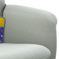 Miniatyr av produktbild för Massagefåtölj med fotstöd ljusgrå sammet