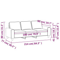 Produktbild för 3-sitssoffa vinröd 180 cm tyg