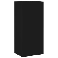 Produktbild för Väggmonterade TV-skåp 5 delar svart konstruerat trä