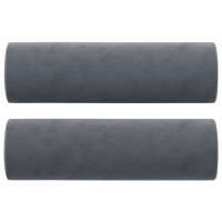 Produktbild för 2-sitssoffa med prydnadskuddar mörkgrå 120 cm sammet
