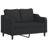 Produktbild för 2-sits soffa med prydnadskuddar svart 120 cm tyg