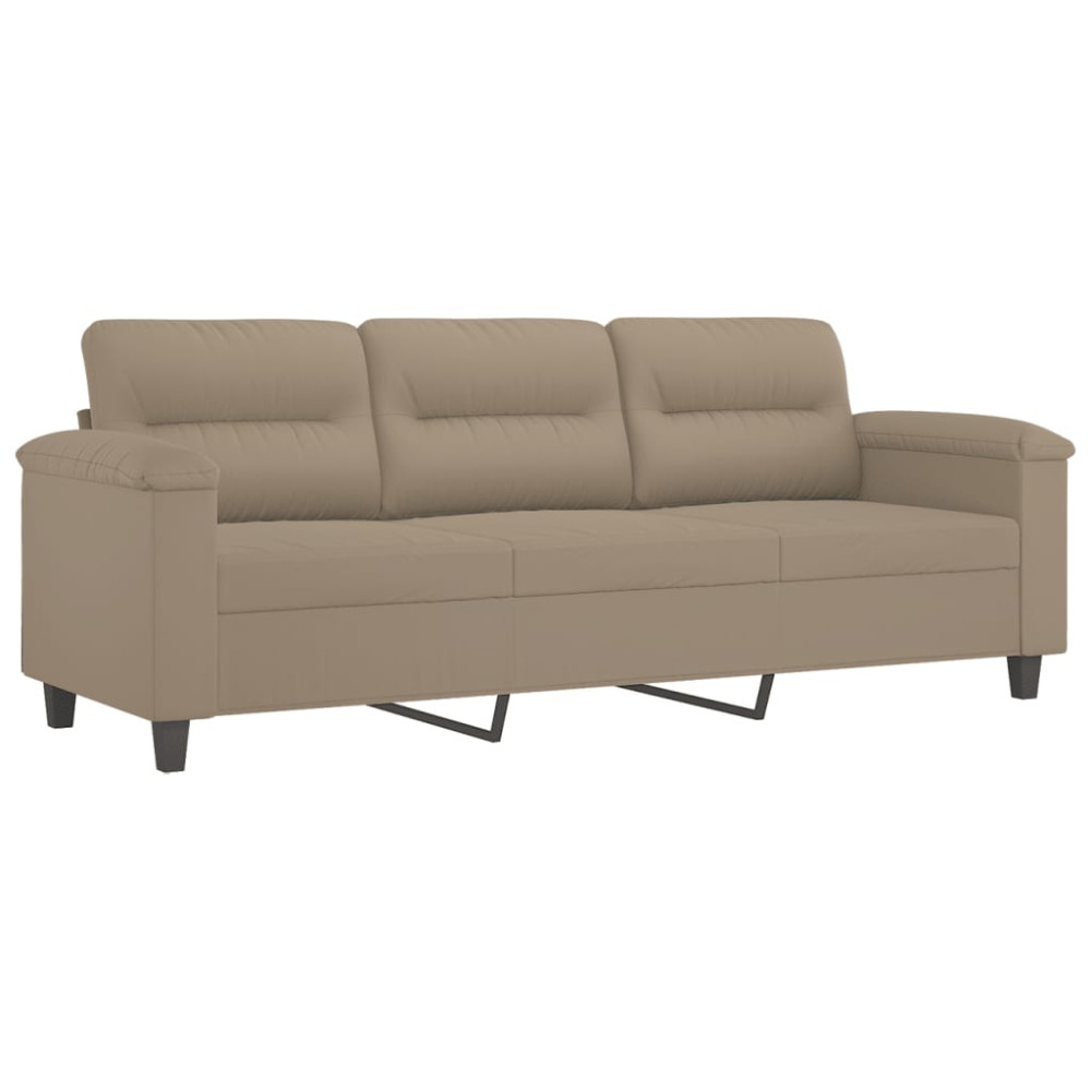 Produktbild för 3-sitssoffa med fotpall taupe 180 cm mikrofibertyg
