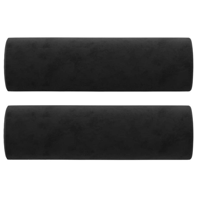 Produktbild för 2-sitssoffa med prydnadskuddar svart 120 cm sammet