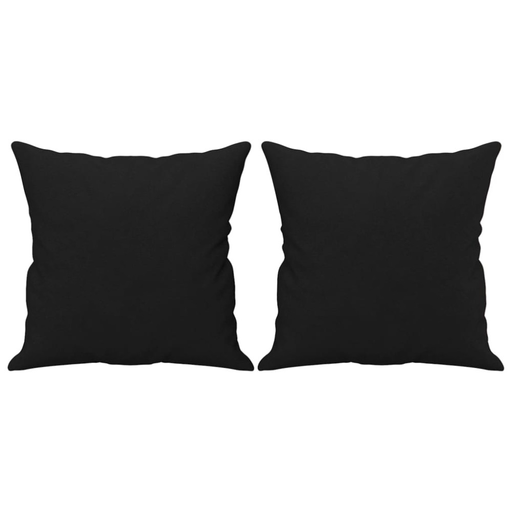 Produktbild för 3-sitssoffa med prydnadskuddar svart 180 cm mikrofibertyg