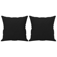 Produktbild för 3-sitssoffa med prydnadskuddar svart 180 cm mikrofibertyg