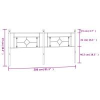 Produktbild för Huvudgavel metall vit 200 cm