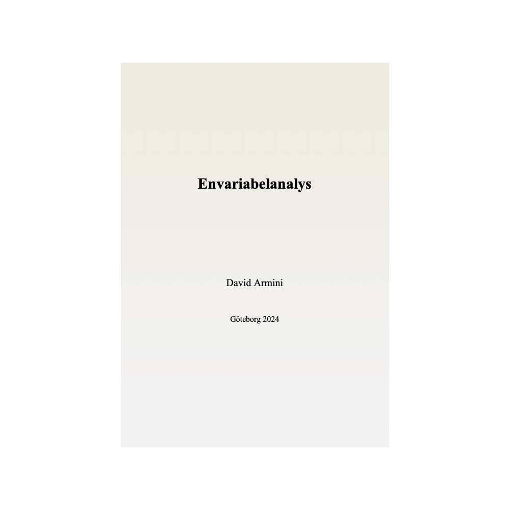 Produktbild för Envariabelanalys (häftad)