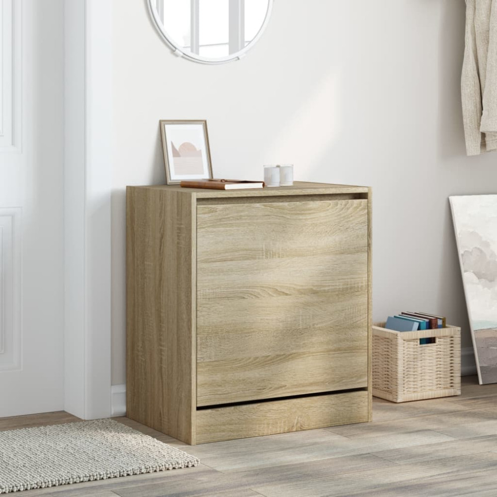 Produktbild för Skohylla sonoma-ek 60x42x69 cm konstruerat trä