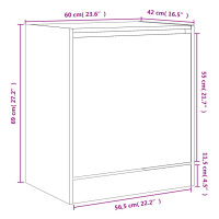 Produktbild för Skohylla sonoma-ek 60x42x69 cm konstruerat trä