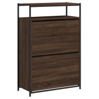 Produktbild för Skoskåp brun ek 75x34x112 cm konstruerat trä