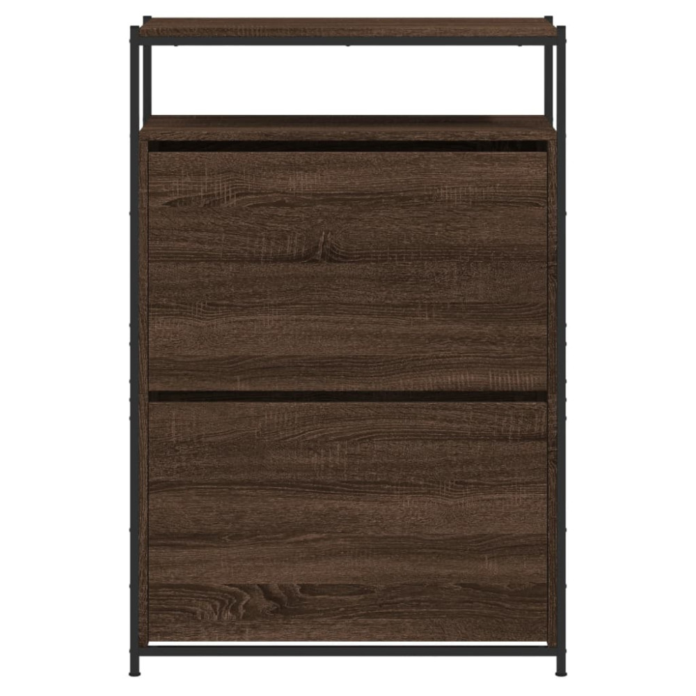 Produktbild för Skoskåp brun ek 75x34x112 cm konstruerat trä