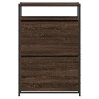 Produktbild för Skoskåp brun ek 75x34x112 cm konstruerat trä