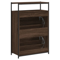 Produktbild för Skoskåp brun ek 75x34x112 cm konstruerat trä