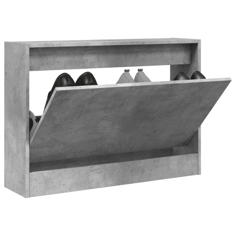 Produktbild för Skohylla betonggrå 80x21x57 cm konstruerat trä