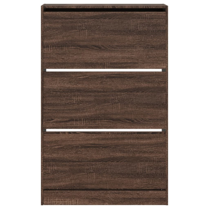 Produktbild för Skohylla brun ek 80x21x125,5 cm konstruerat trä
