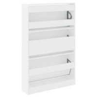Produktbild för Skohylla vit 80x21x125,5 cm konstruerat trä