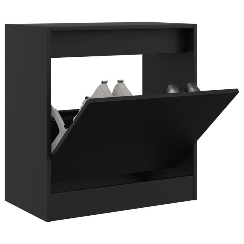 Produktbild för Skohylla svart 60x34x63,5 cm konstruerat trä