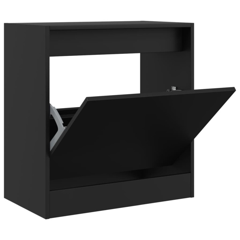 Produktbild för Skohylla svart 60x34x63,5 cm konstruerat trä
